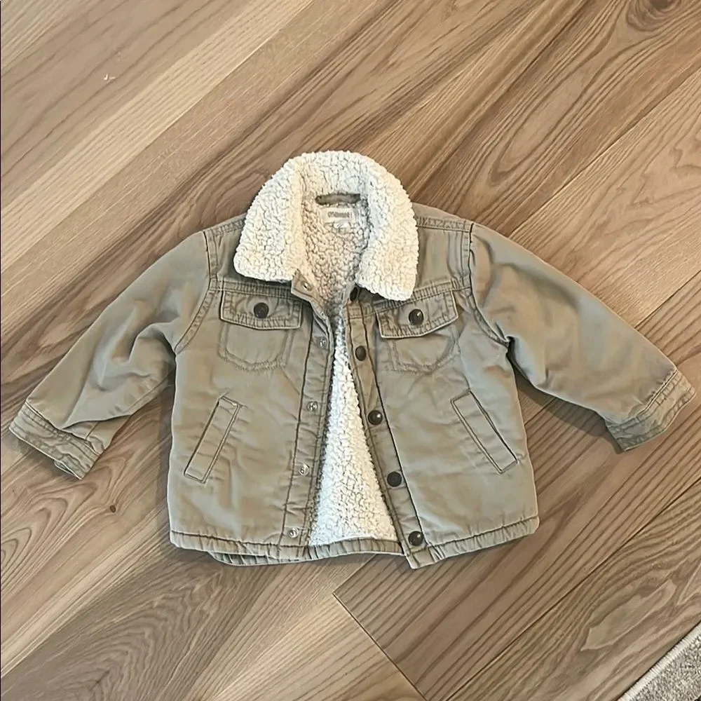 Gymboree Tan Jean Jacket with Sherpa Lining